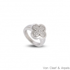 Van Cleef & Arpels White Gold Pure Alhambra Diamond Ring Van Cleef & Arpels White Gold Pure Alhambra Diamond Ring